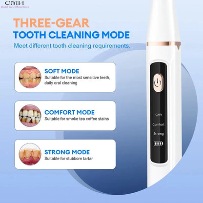 Ultrasonic Teeth Cleaner Tartar Remover Dental Calculus Stain Eraser Type-C