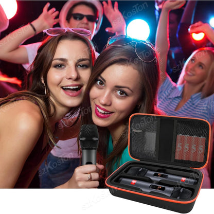 Portable Storage Bag Wireless Microphone Carrying Case Compatible with JBL Wireless Two Microphone System for Karaoke Microphone