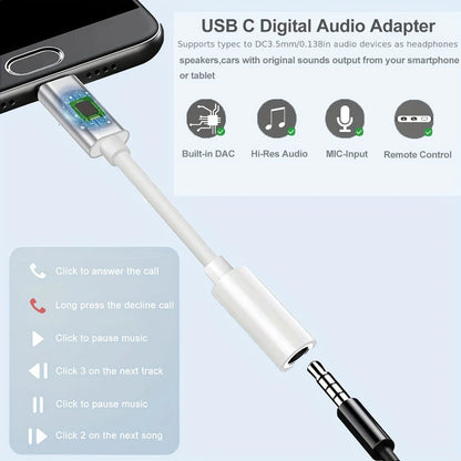 Type C To 3.5mm Aux Adapter 3 5 Jack Audio Cable