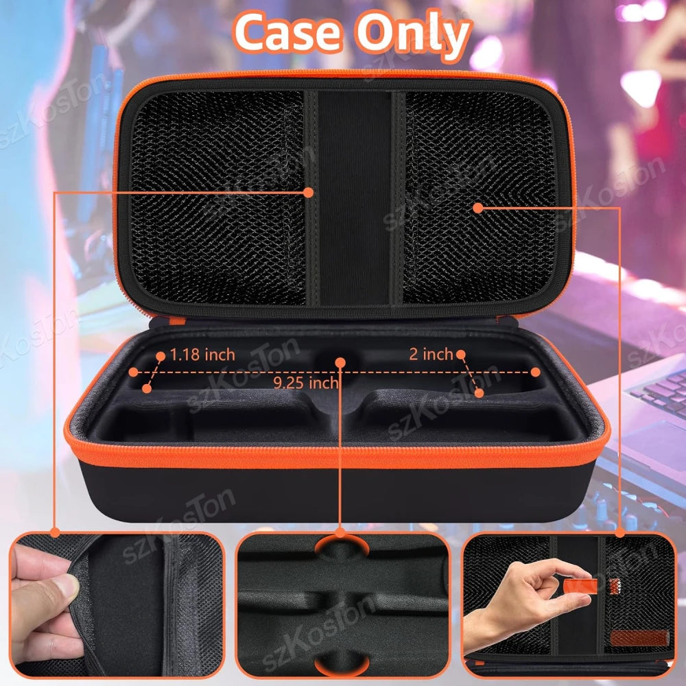 Portable Storage Bag Wireless Microphone Carrying Case Compatible with JBL Wireless Two Microphone System for Karaoke Microphone