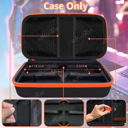 Portable Storage Bag Wireless Microphone Carrying Case Compatible with JBL Wireless Two Microphone System for Karaoke Microphone