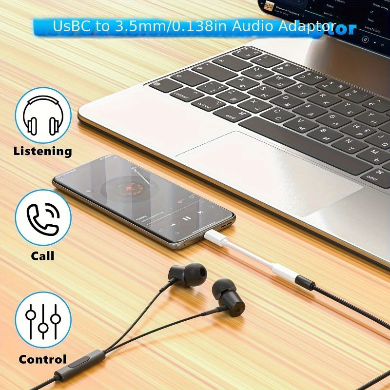 Type C To 3.5mm Aux Adapter 3 5 Jack Audio Cable