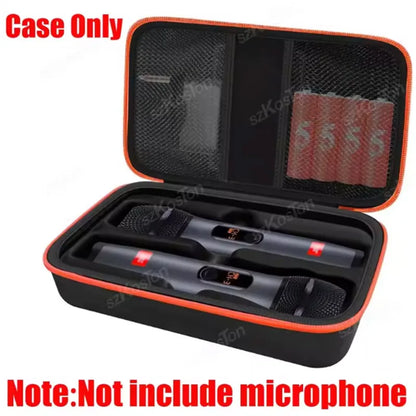 Portable Storage Bag Wireless Microphone Carrying Case Compatible with JBL Wireless Two Microphone System for Karaoke Microphone